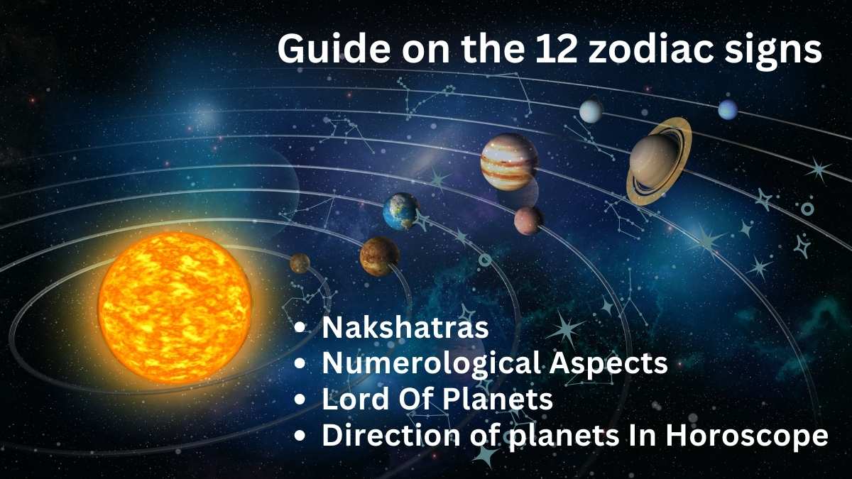 1. **Image of Zodiac Signs and Planets** "Illustration showing the 12 zodiac signs and their corresponding planetary lords, friends, and enemies." 2. **Image of Numerology Compatibility** "Numerology chart displaying the compatibility between different zodiac signs and their ruling planets." 3. **Image of Lagna Chart** "Lagna chart with planetary directions and their aspects on different houses, including zodiac symbols." 4. **Image of Nakshatras and Planetary Lords** "Chart showing Nakshatras along with their ruling planets and attributes based on Vedic astrology." 5. **Image of Planetary Relationships** "Detailed chart highlighting the friendly, neutral, and enemy relationships between planets in astrology."