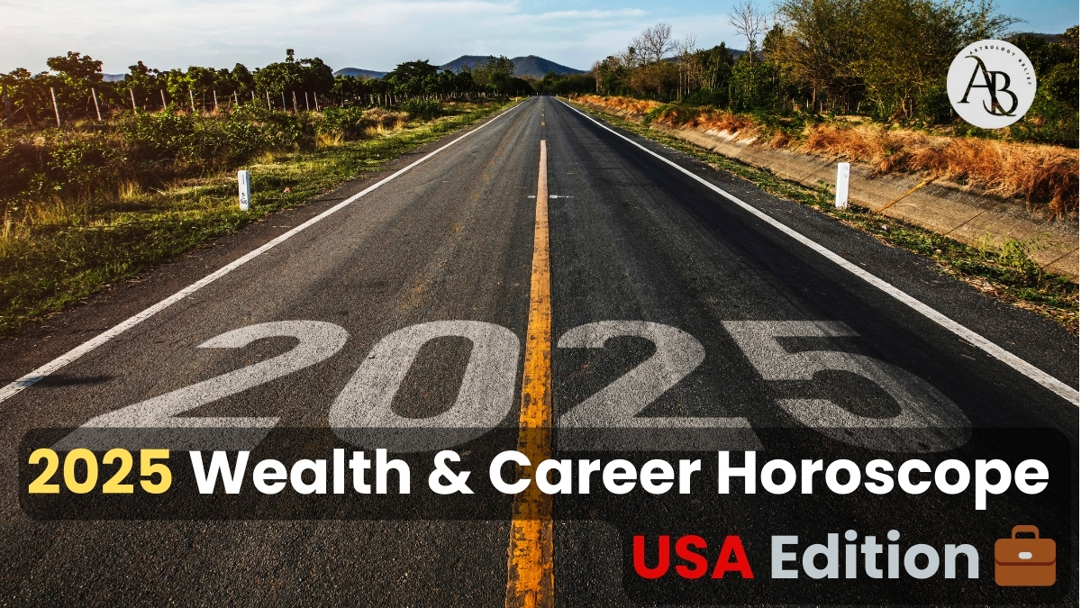 A futuristic vision of astrology-driven career and financial planning for 2025.